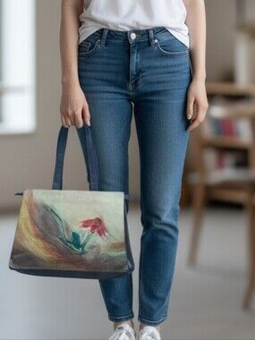 Artisanal Hand Crafted Leather Shoulder Purse / Tote Bag By Conception Cuir